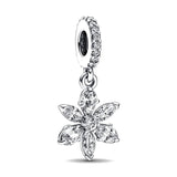 925 Silver Star Snowflake Rose Bead for Necklace Bracelet