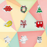 925 Silver Small Star Pink Butterfly Christmas Tree Floating Pendant