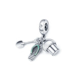 Sterling Silver Rose Flower Bead for Necklace Bracelet