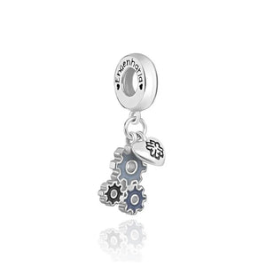 DIY Women Jewelry Pendant Skating Headphone Bead Necklace Charms 925 Silver