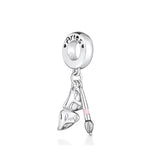 DIY Women Jewelry Pendant Skating Headphone Bead Necklace Charms 925 Silver