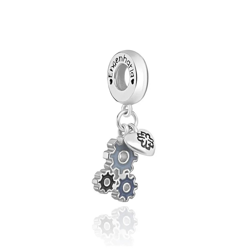 DIY Women Jewelry Pendant Skating Headphone Bead Necklace Charms 925 Silver
