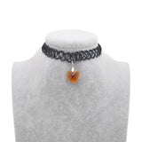 Crystal Tattoo Choker Stretch Necklace Elastic Heart Chocker