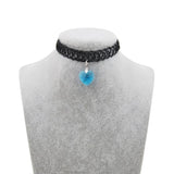Crystal Tattoo Choker Stretch Necklace Elastic Heart Chocker