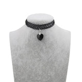 Crystal Tattoo Choker Stretch Necklace Elastic Heart Chocker