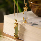 S925 Silver Gilding Hetian Jade Smokey Violet Pendant Plum Blossom