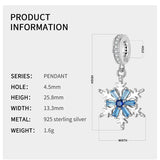 S925 Silver Snowflake Pendant Necklace for Women DIY Bracelet