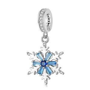 S925 Silver Snowflake Pendant Necklace for Women DIY Bracelet
