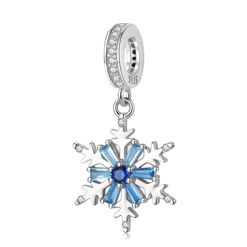 S925 Silver Snowflake Pendant Necklace for Women DIY Bracelet
