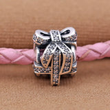 925 Silver Openwork Charm Bracelet w/ Crystal Beads