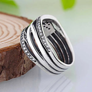 925 Silver Openwork Eternity Crystal Rings