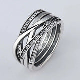 925 Silver Openwork Eternity Crystal Rings