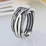 925 Silver Openwork Eternity Crystal Rings
