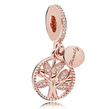 925 Sterling Silver Family Tree Of Life Pendant Beads