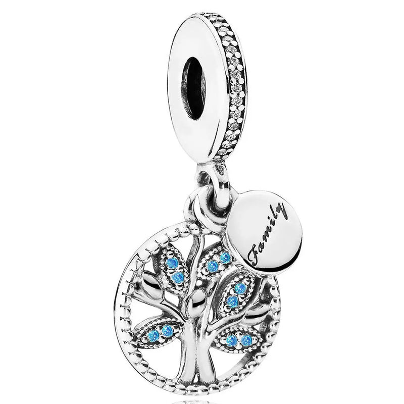 925 Sterling Silver Family Tree Of Life Pendant Beads