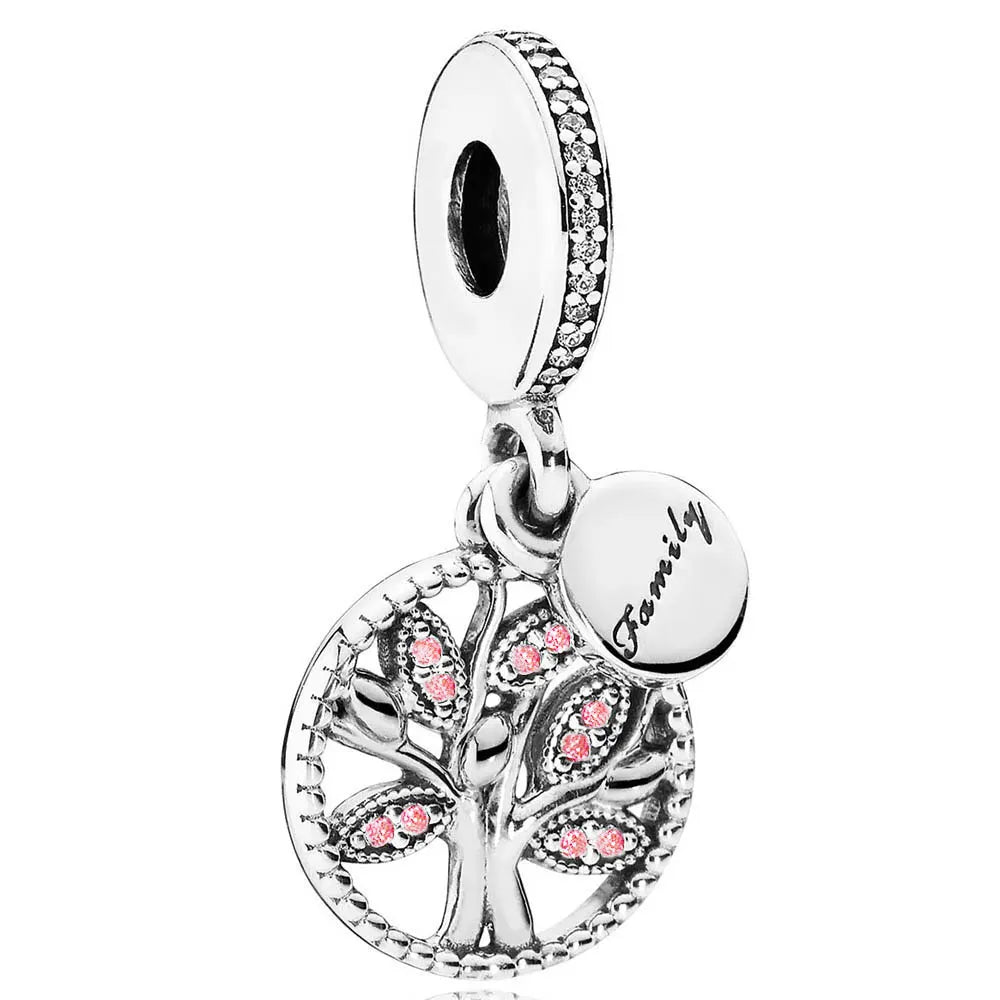 925 Sterling Silver Family Tree Of Life Pendant Beads