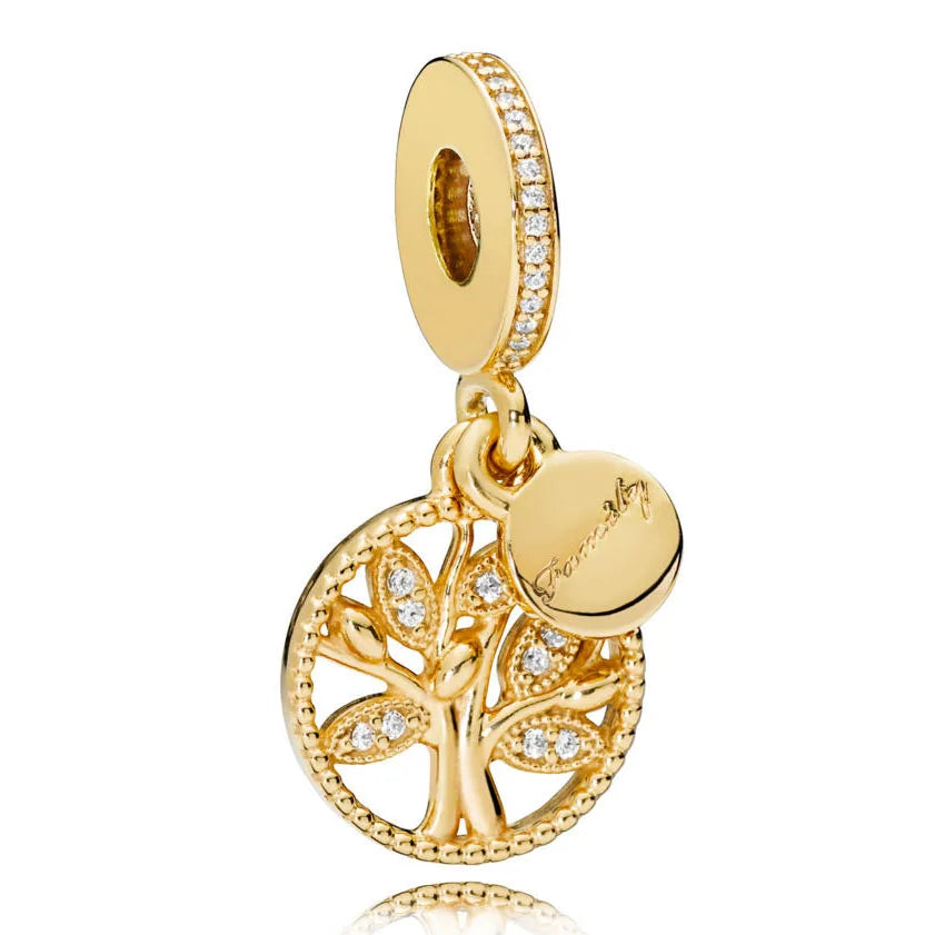 925 Sterling Silver Family Tree Of Life Pendant Beads