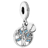 925 Sterling Silver Family Tree Of Life Pendant Beads