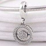 Radiant Spinning Hearts Crystal Pendant Beads 925 Silver Charm Bracelet
