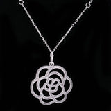 Rose Flower Crystal Necklace for 925 Silver Charm Bracelet