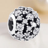 Openwork Sparkling Round Cz With Crystal Beads 925 Sterling Silver Bead Charm