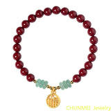Purple Sand Bracelet Female Blessing Cinnabar Amulet Gift Beads 6mm,8mm Jade