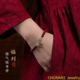 Purple Sand Bracelet Female Blessing Cinnabar Amulet Gift Beads 6mm,8mm Jade