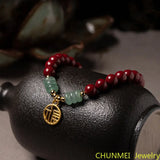 Purple Sand Bracelet Female Blessing Cinnabar Amulet Gift Beads 6mm,8mm Jade