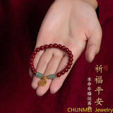 Purple Sand Bracelet Female Blessing Cinnabar Amulet Gift Beads 6mm,8mm Jade