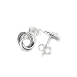 925 Sterling Silver Family Always Encircled Stud Earrings