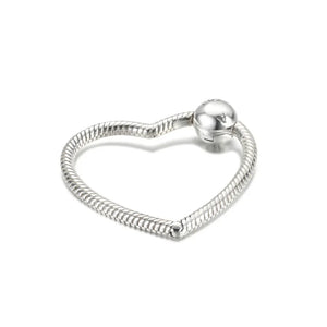 Pan Moments Heart Charm Holder Pendant 925 Sterling Silver Jewelry