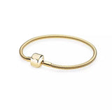 Rose Pan Bracelet with Heart Clasp - Sterling Silver Charm Jewelry