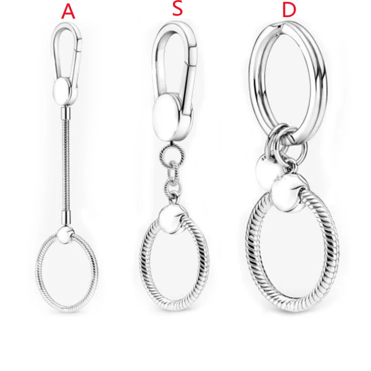 Sterling Silver Pan Key Chain DIY Accessory for Women