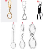 925 Sterling Silver Beaded Pan Key Chain DIY Accessories for Women