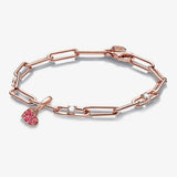 925 Silver Snake Chain Bracelet Charm Set for Women