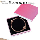 Pando 925 Silver Bracelet Charm Snake Chain Set