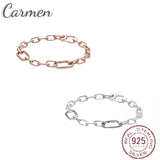 925 Silver Snake Chain Bracelet for Women 7.5-inch