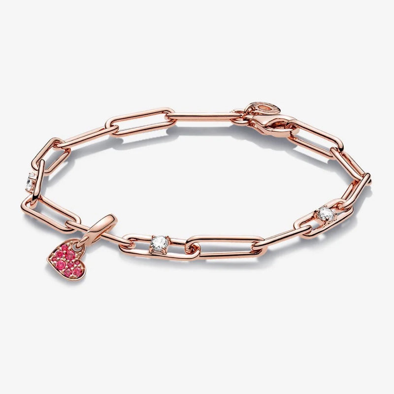 Pando Fine 925 Silver Bracelet Charm Snake Chain