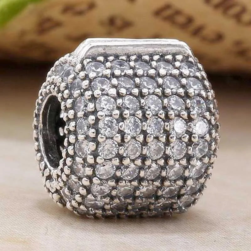 Barrel Crystal Clip Stopper Beads for Charm Bracelet Bangle