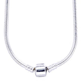 925 Sterling Silver Snake Chain Necklace with Ball Clasp