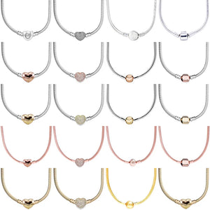 925 Sterling Silver Snake Chain Necklace with Ball Clasp