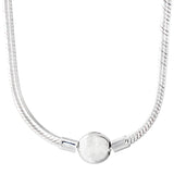925 Sterling Silver Snake Chain Necklace with Ball Clasp