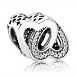 Mother & Son Bond Crystal Charm for Europe Bracelet 925 Silver DIY Jewelry