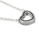 Open Heart Collier Necklace, 925 Sterling Silver Charm Bracelet DIY Jewelry