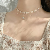 Women's Stars & Crystals Pendant Necklace, Christmas Jewelry