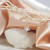 Women's Stars & Crystals Pendant Necklace, Christmas Jewelry