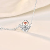 Moonstone Astronaut Necklace - 925 Sterling Silver Pendant