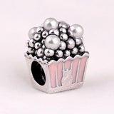 Pink Enamel Popcorn Pearls Crystal Bead for Bracelet DIY