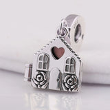 Pink Enamel Rose & Heart Locket Pendant Beads 925 Sterling Silver Charm
