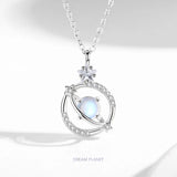 925 Silver Necklace with Moonstone Pendant